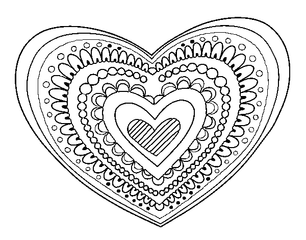 Molde de coração para imprimir e pintar