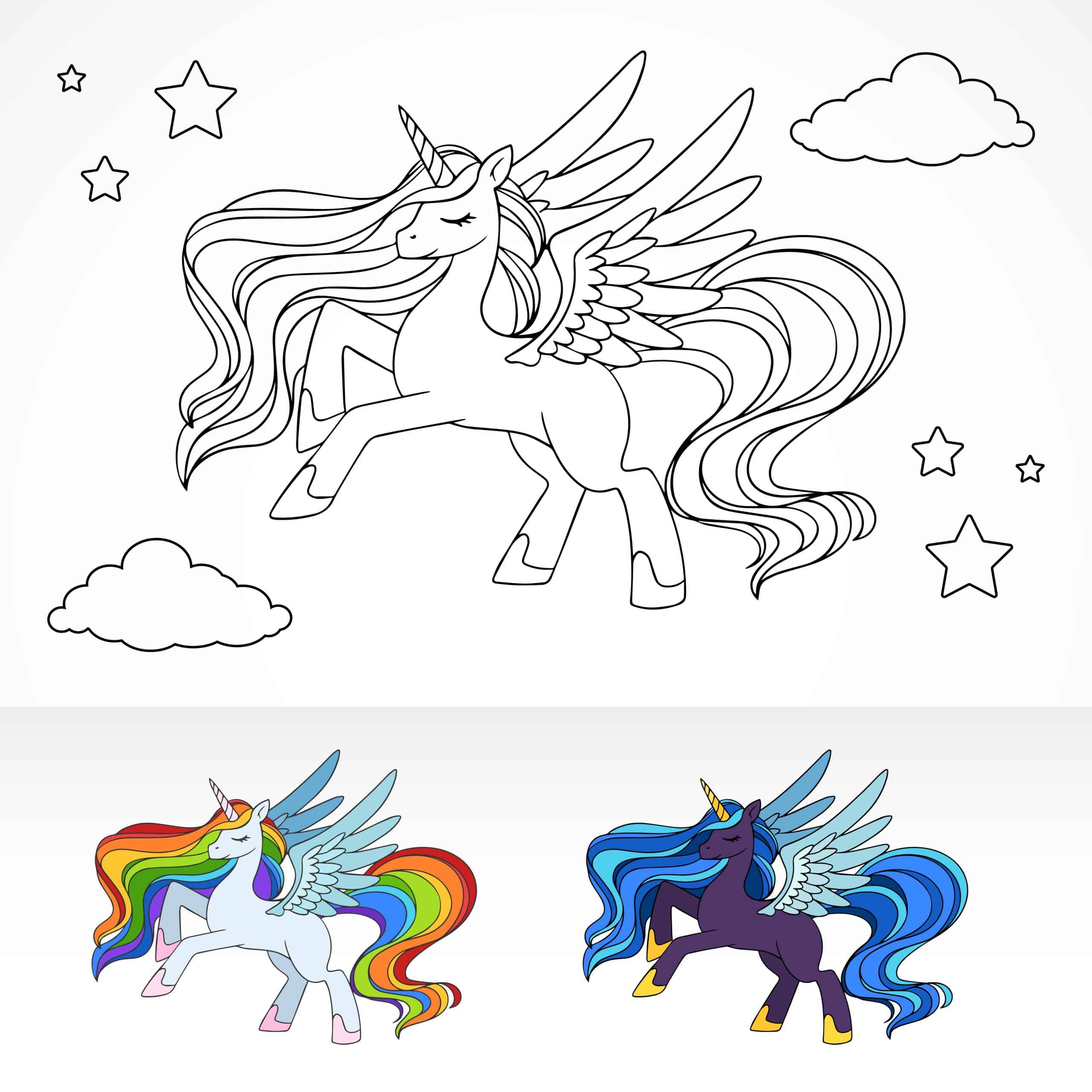 Escolha como pintar seu unicornio