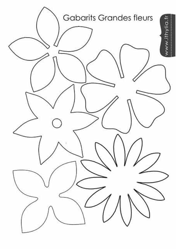 Decoração com flores de papel – Moldes fáceis