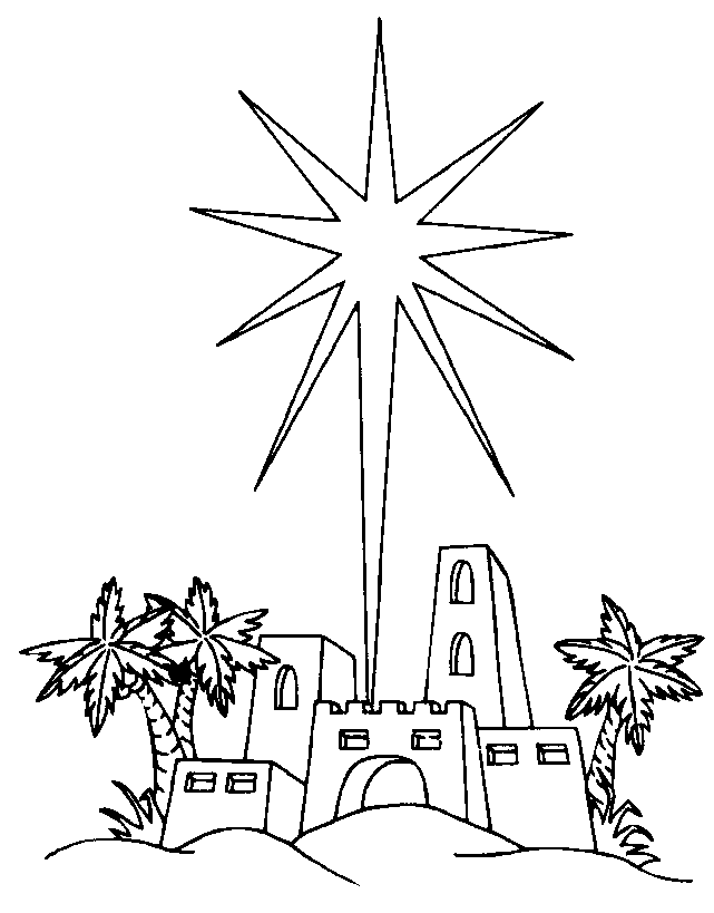 Desenhos de estrela de Natal para pintar