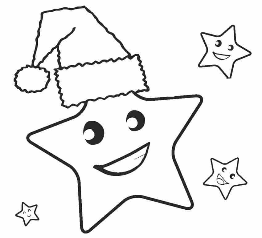 Desenhos de estrela de Natal para pintar