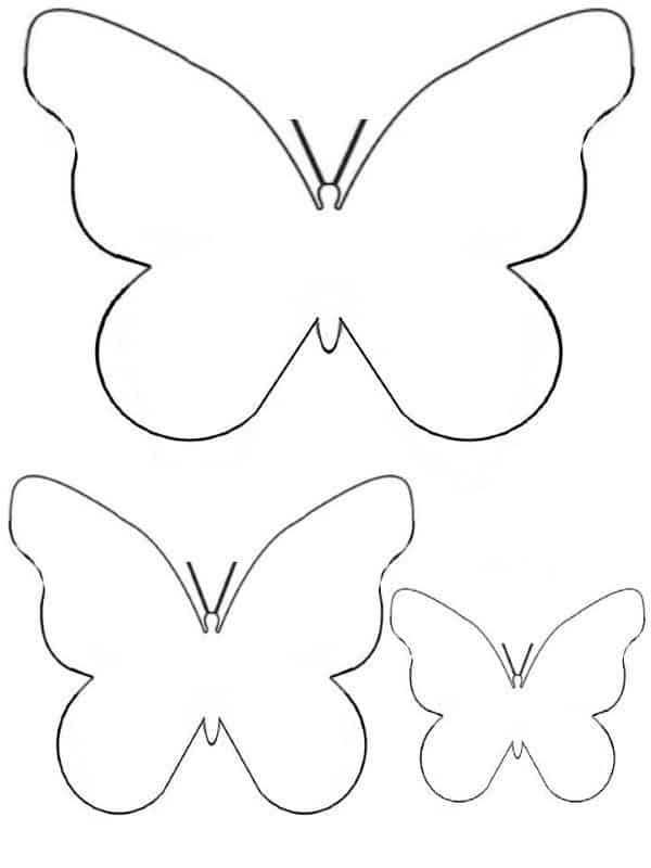 Moldes de borboletas de papel para decoração