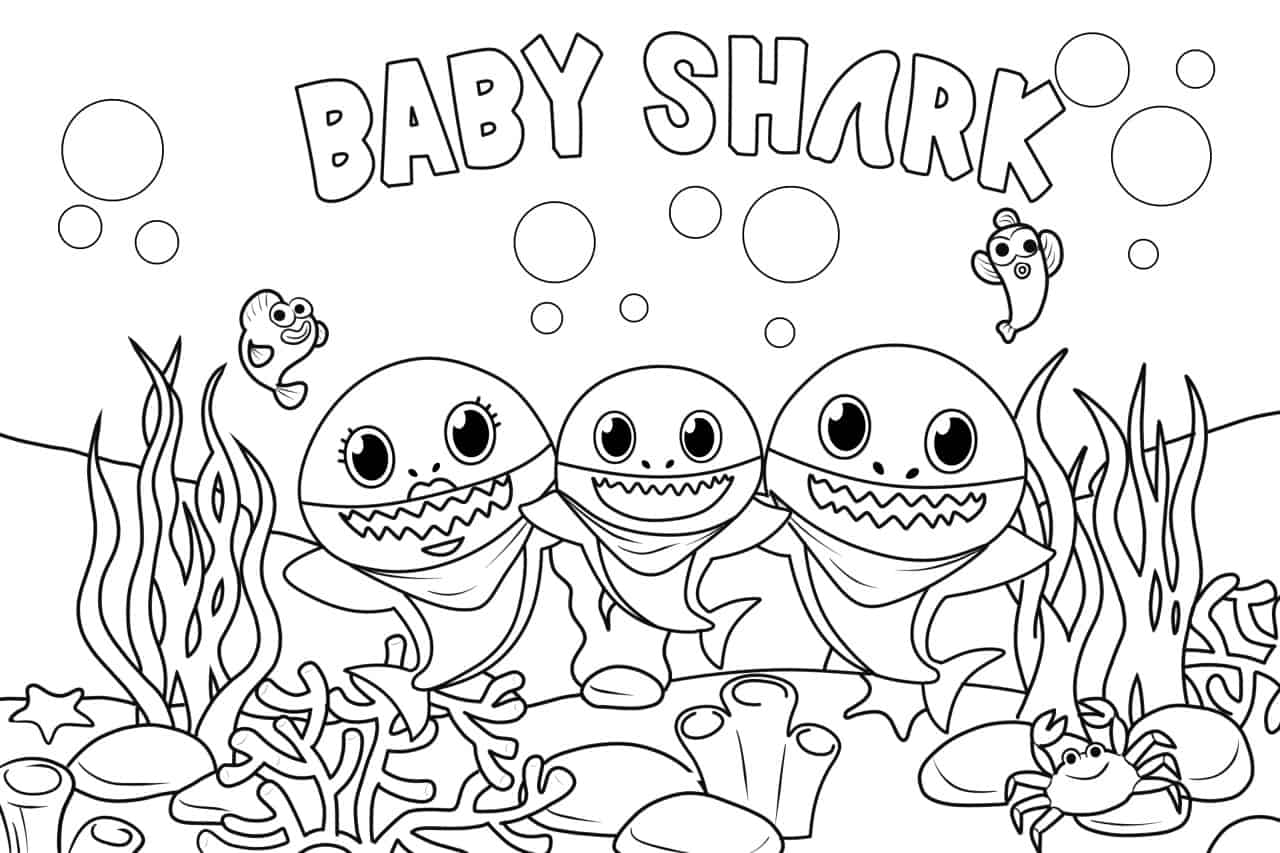 Desenhos do Baby Shark para colorir