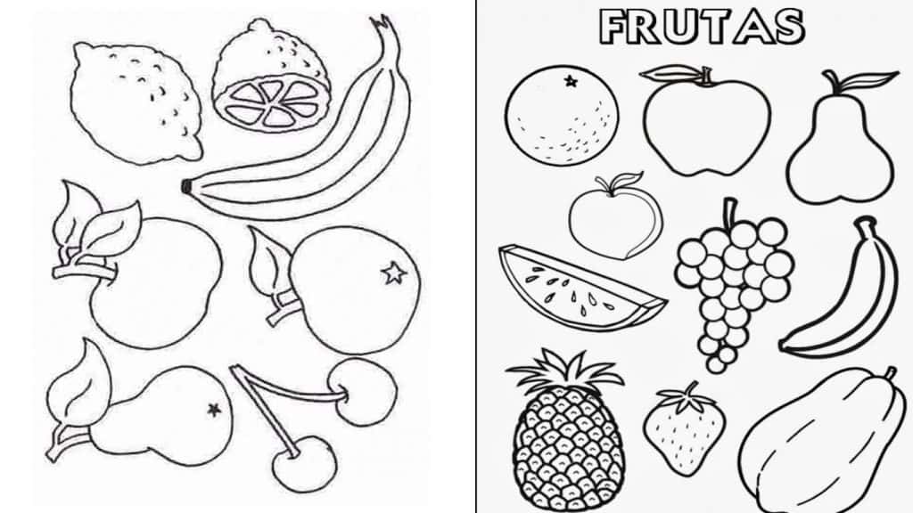 Desenho de frutas para colorir