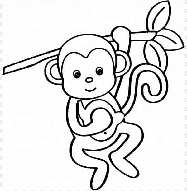 Macaco para imprimir e colorir