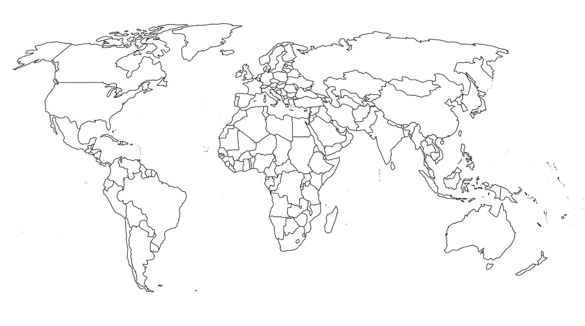 Mapa Mundi para colorir