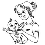 Bebezinho e mamae para colorir