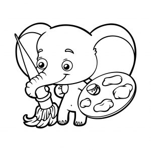 Elefante bebe para colorir