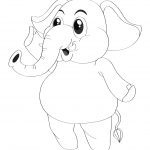 Elefante fofo para colorir
