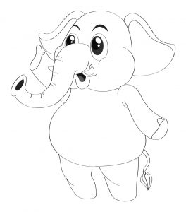 Elefante fofo para colorir