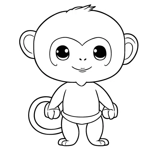Desenhos de Macaco para Colorir, Pintar e Imprimir 