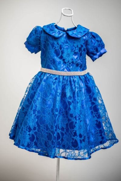 Vestido Infantil de Festa Princesa de renda azul
