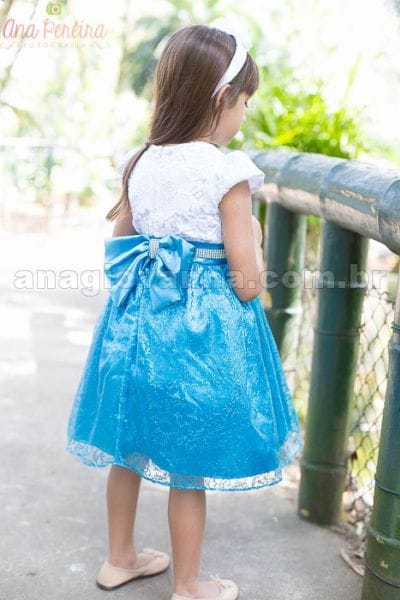 Vestido Infantil de Festa Frozen Elsa