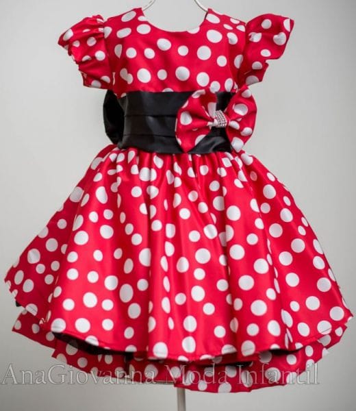 Vestido Aniversário Minnie Vermelha para Festa Infantil