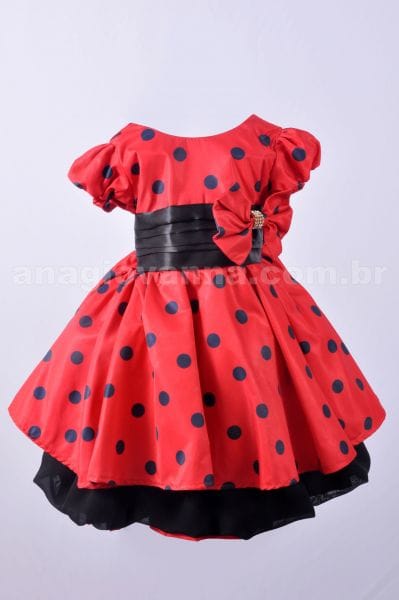 Vestido de Festa da Minnie Vermelha Infantil
