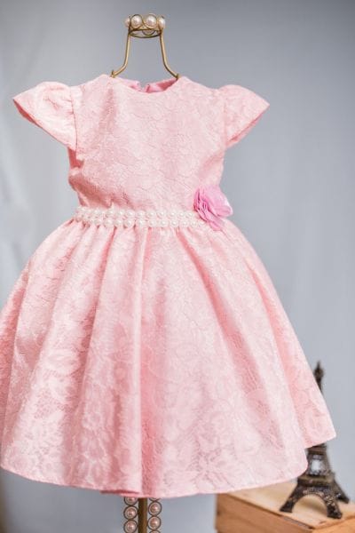 Vestido Infantil Princesa Rosa de Renda para Festa