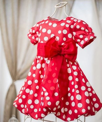 Vestido Infantil da Minnie vermelho e branco