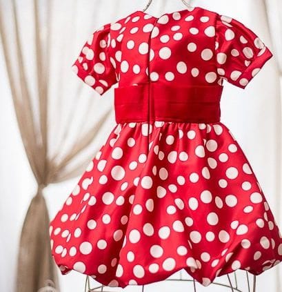 Vestido Infantil da Minnie vermelho e branco