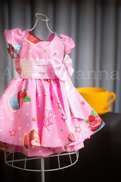 Vestido Infantil para Festa Cupcake