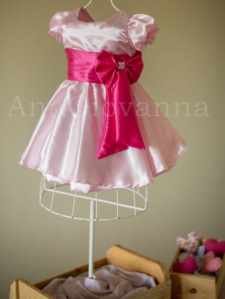 Vestido para Festa Infantil Princesa Rosa