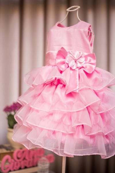 Vestido rosa infantil princesa