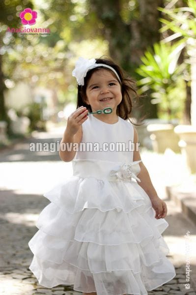 Vestido Princesa Infantil Branco