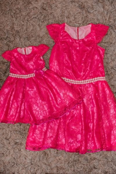 Vestidos de Renda Mãe e Filha Pink