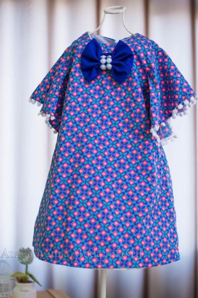 Vestido de Festa Infantil com estampa geométrica