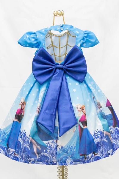 Vestido Infantil de Festa da Frozen Ana e Elsa