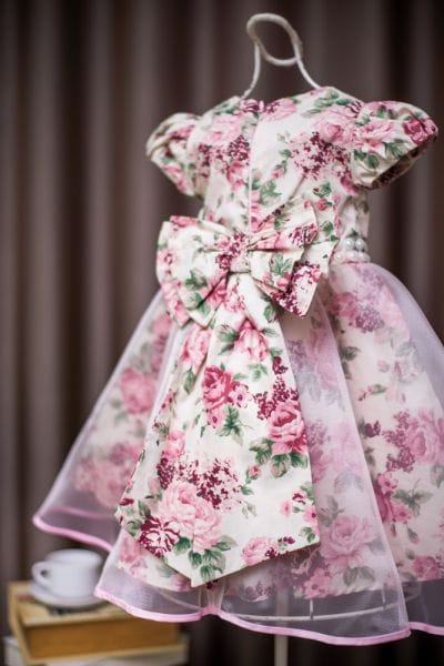 Vestido Infantil de Festa Princesa Floral Rosê