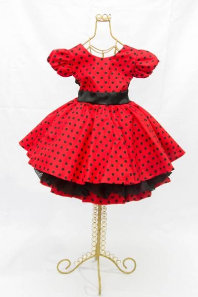 Vestido Minnie Vermelha Festa Infantil Luxo