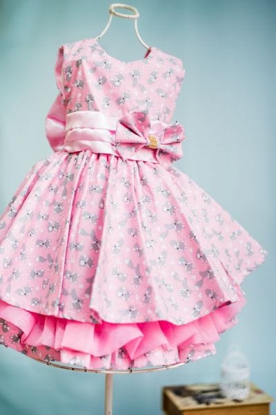 Vestido Infantil Raposinha Rosa