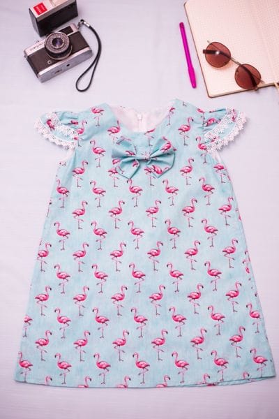 Vestido Infantil Estampa Flamingos