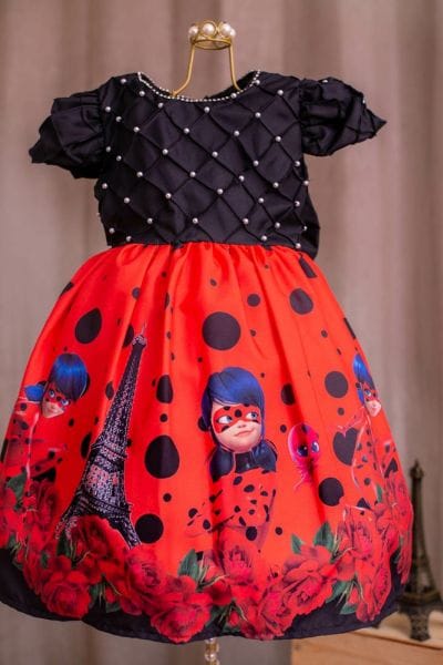 Vestido Ladybug Luxo Bordado