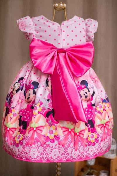 Vestido da Minnie Rosa Para Festa Infantil