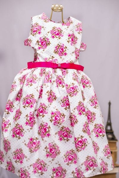 Vestido Floral Infantil Rosa