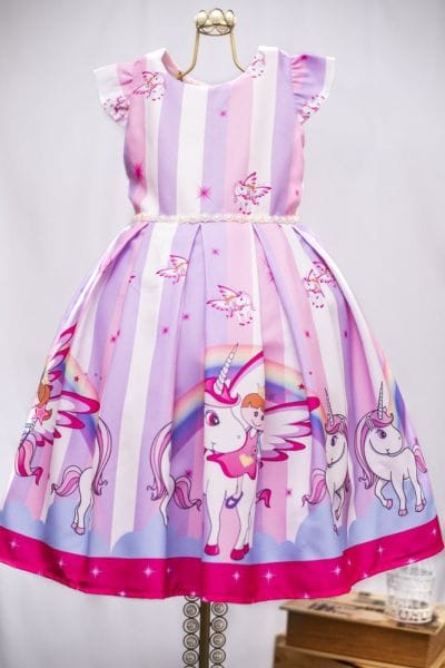 Vestido do Unicornio Infantil
