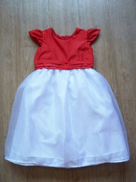 Vestido Vermelho e Branco Infantil
