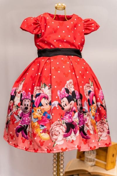 Vestido da Minnie Vermelha Infantil