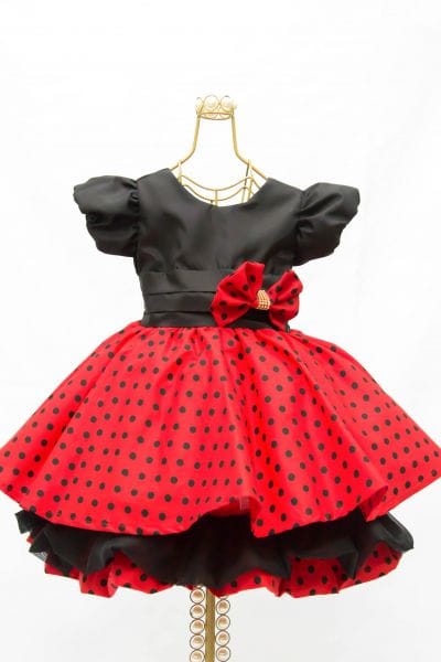 Vestido da Minnie Vermelho e Preto