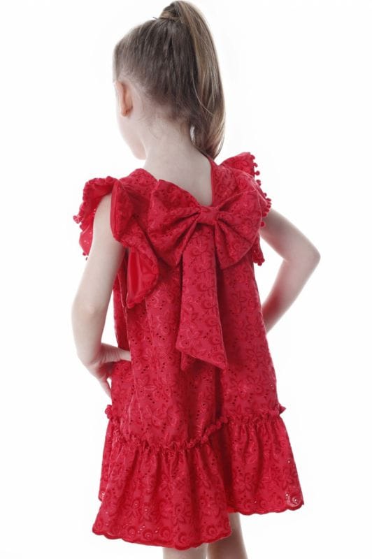 Vestido de Lese Infantil Vermelho