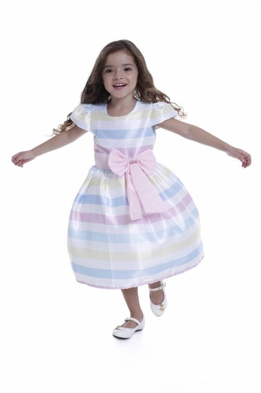 Vestido Infantil Listras Candy Color