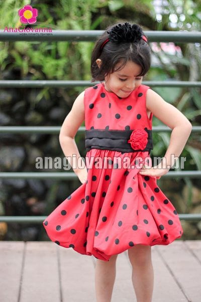 Vestido de Festa Infantil Minnie Vermelha