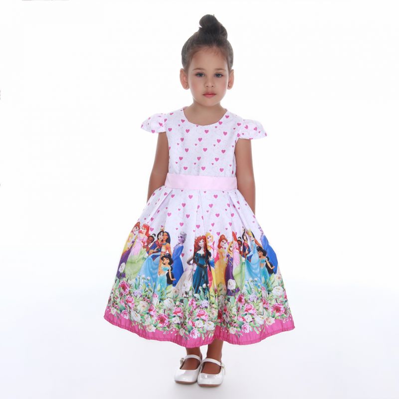 Vestido Das Princesas da Disney Infantil Rosa