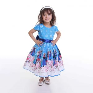 Vestido Infantil Temático Cinderela Azul Claro - Festas Infantis - Festa de  Casamento- Festa de Aniversario