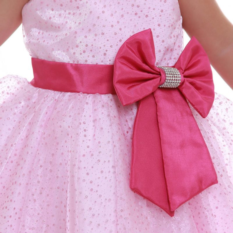 Vestido Infantil Princesa Rosa Luxo