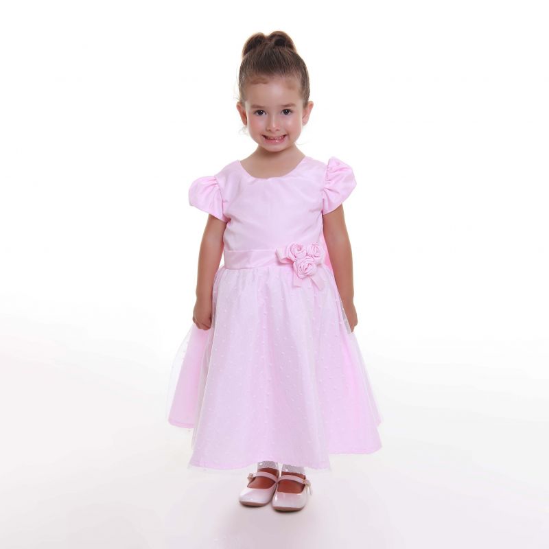 Vestido de Princesa Rosa Infantil