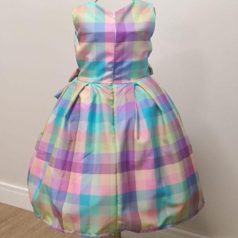 Vestido Infantil Quadriculado Candy Colors