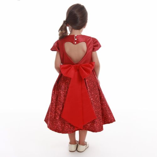 Vestido Infantil de Festa Vermelho Luxo
