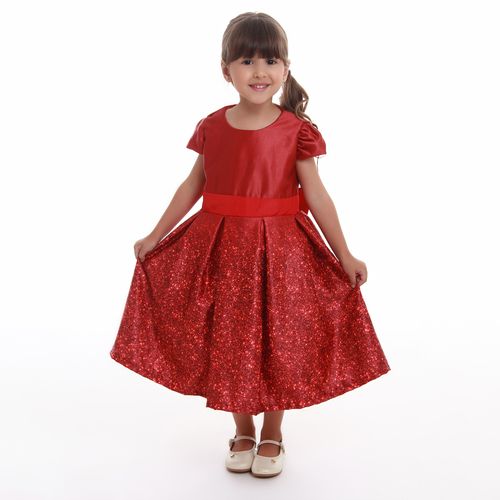 Vestido Infantil de Festa Vermelho Luxo